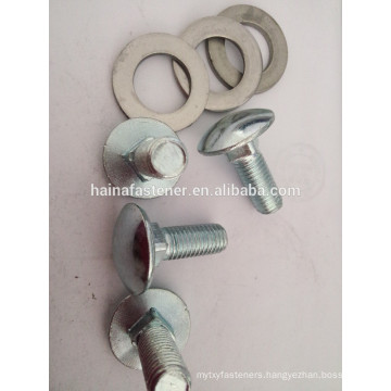 big mushroom head carriage bolt, short square neck carriage bolt, carriage bolt washer